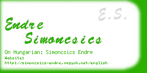 endre simoncsics business card